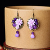 CZYH-002民族风耳环紫玉宫廷复古风耳坠 商品缩略图1