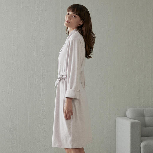 睡袍浴袍女长款纯棉吸水家居服天然亲肤透气长袖吸汗睡衣秋 商品图3