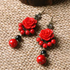 ZBNK-新款民族风耳环漆雕玫瑰花复古耳坠 商品缩略图0
