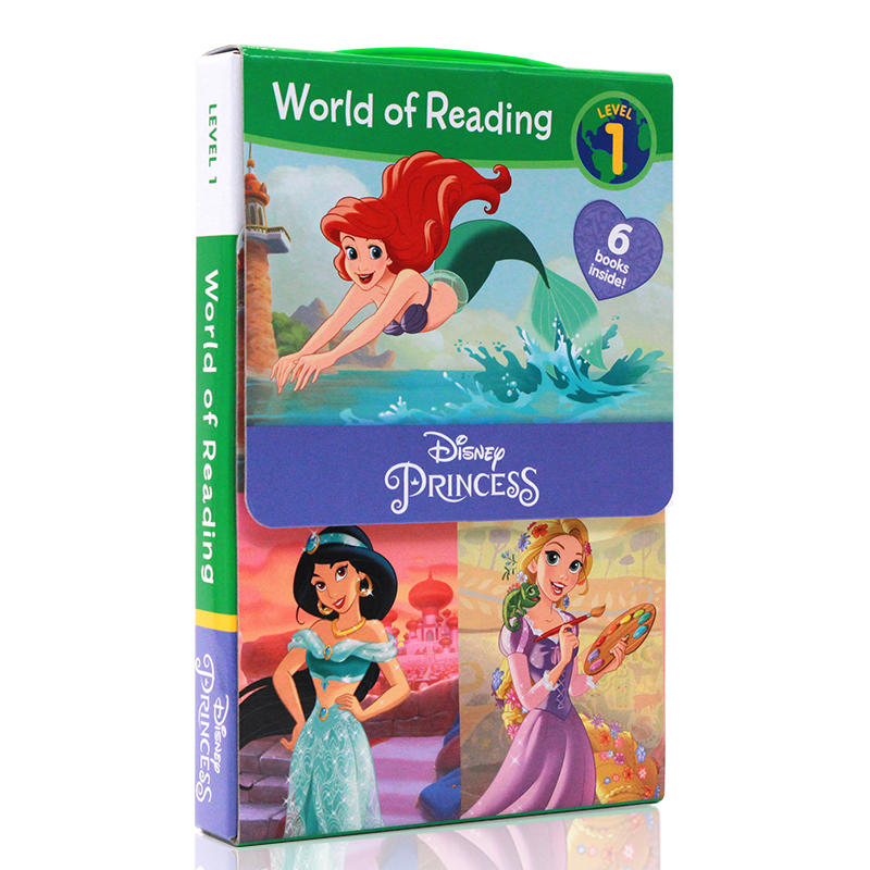 【中商原版】迪士尼阅读世界公主系列6册盒装 Level 1 英文原版 World of ReadingDisney Princess Set 5-8岁 儿童阅读分级读物