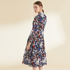 EITIE爱特爱女装秋季新款长袖收腰法式显瘦碎印花连衣裙长款6007701 商品缩略图3