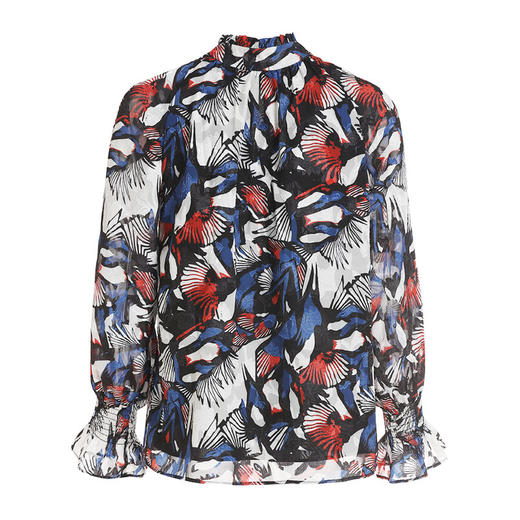 EITIE爱特爱女装秋季新款通勤百搭时尚印花衬衫女设计感小众6013701 商品图4