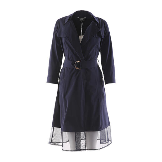 EITIE爱特爱女装秋季时尚气质翻领薄纱拼接简奢风衣外套5904611 商品图4