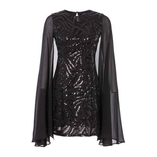 EITIE爱特爱女夏季重工钉珠亮片飘逸披肩礼服连衣裙5977616 商品图4