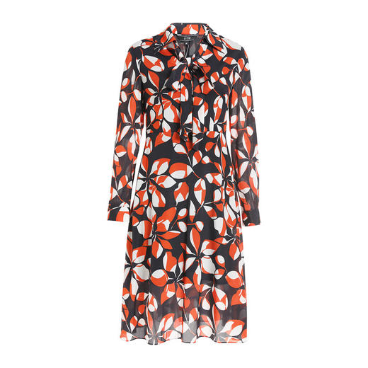 EITIE爱特爱女装初秋季新款长袖系带收腰显瘦时尚印花连衣裙6007705 商品图4