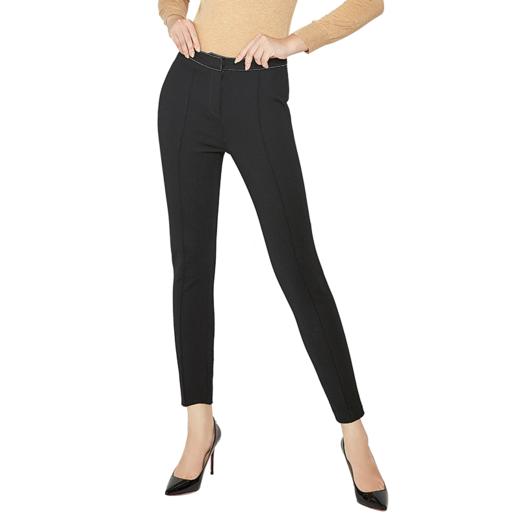 EITIE爱特爱女装新款黑色高腰修身显瘦运动休闲小脚裤长D1905315 商品图4