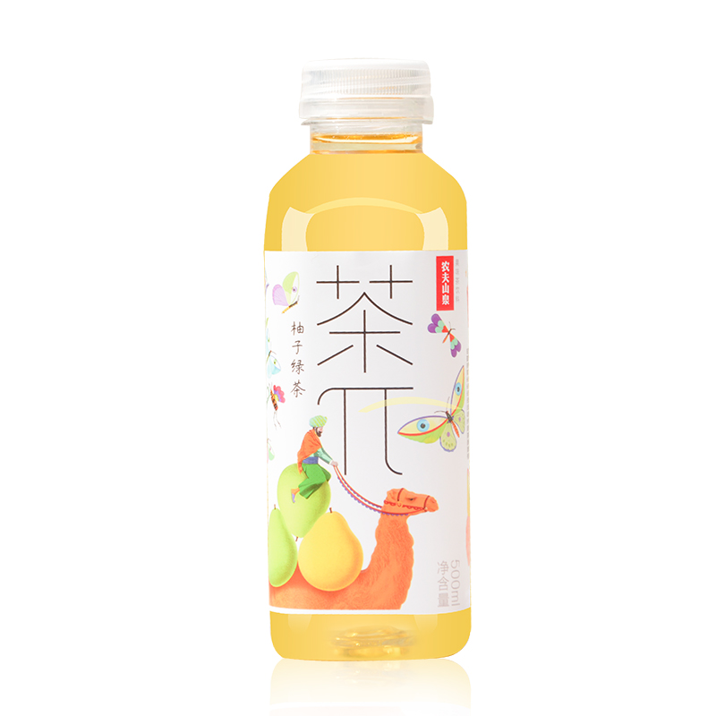 茶π 果味饮料 柚子绿茶味 500ml/瓶 饮料