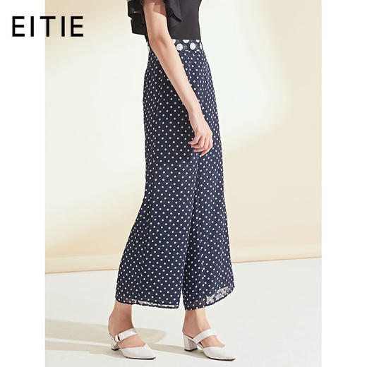 面料问题下架---EITIE爱特爱女装夏季新品波点宽松轻薄阔腿休闲裤长裤女5905626 商品图0