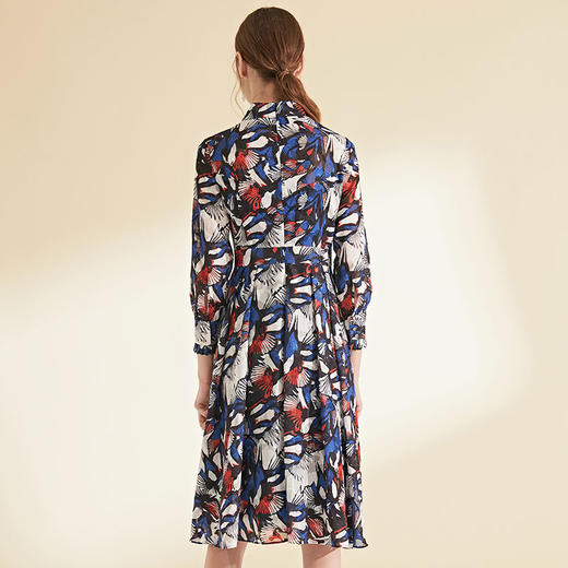 EITIE爱特爱女装初秋季新品七分袖气质高端小香风印花连衣裙6007702 商品图3