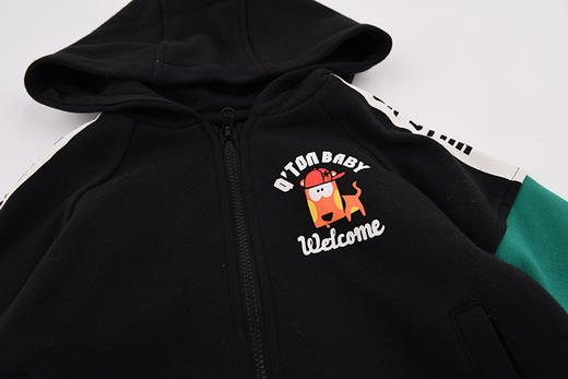 棉果果春秋季男童撞色大毛圈磨毛运动长袖外套M312100219508 商品图1