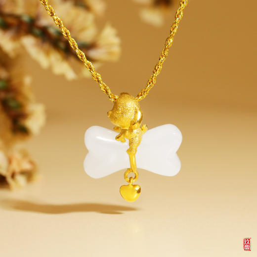 3D足金和田玉（白玉）吊坠-2018五福萌宠 商品图10