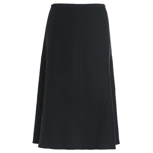 EITIE爱特爱女装秋季新款高腰纯色OL风中长款优雅半身裙子黑6006709 商品图4