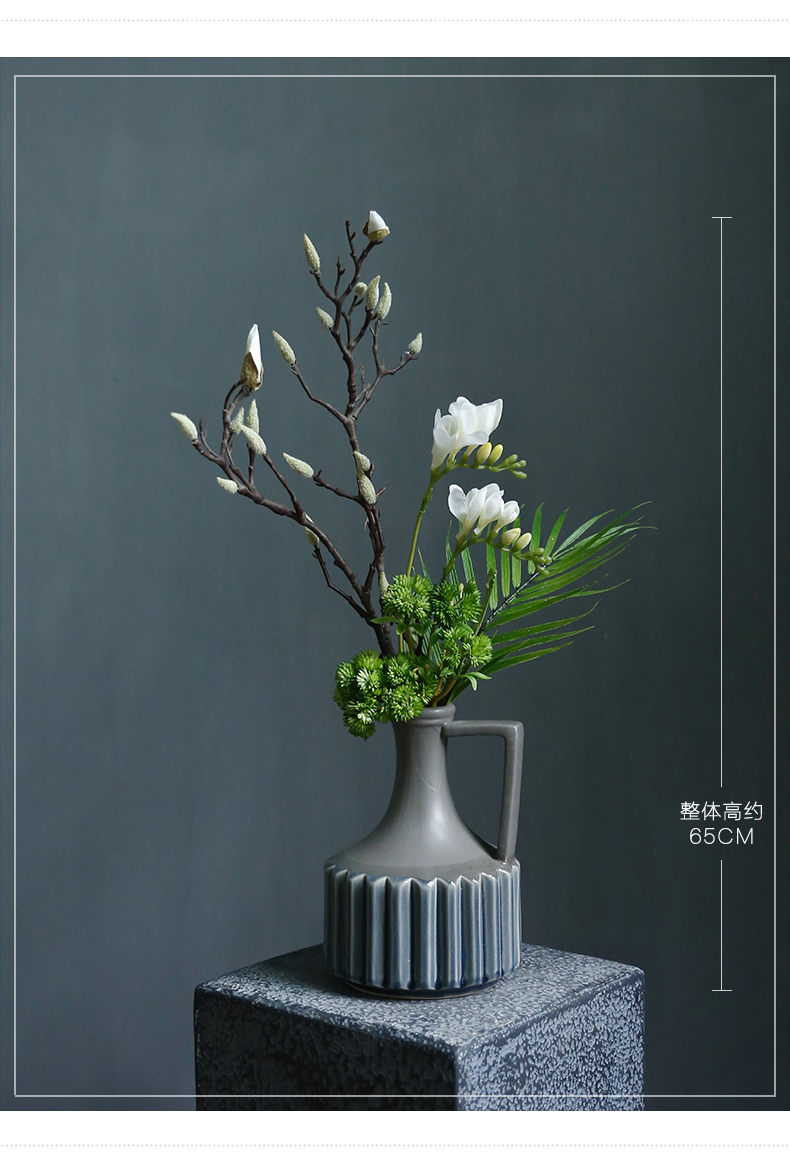 新中式禅意仿真花摆件餐桌茶几花艺假花室内客厅高档摆设装饰绢花