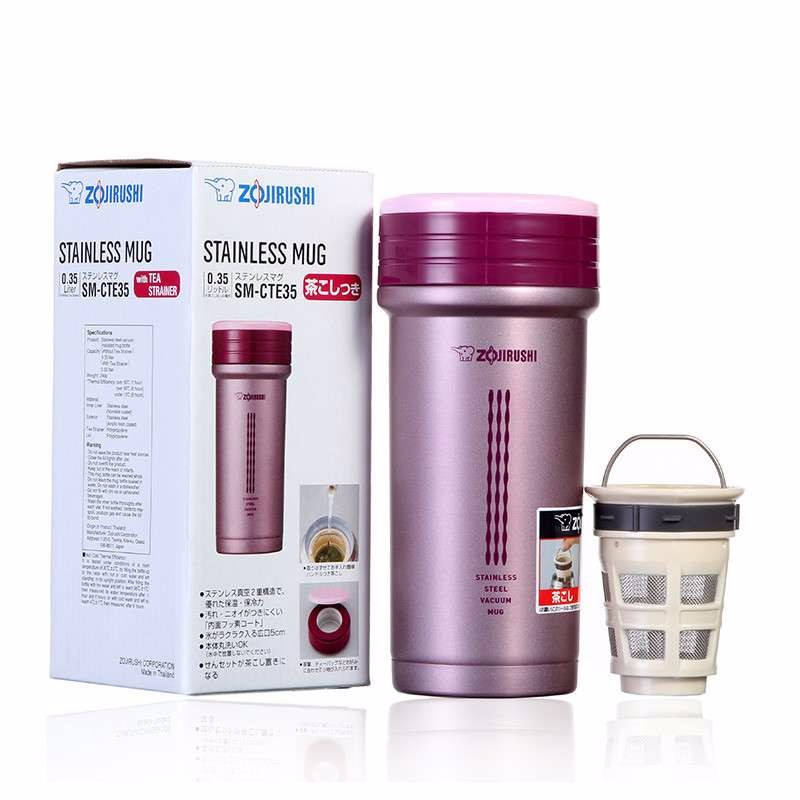 ZOJIRUSHI/象印 不锈钢真空保温杯带滤茶器 SM-CTE35 350ML有票JPY带授权招加盟代理