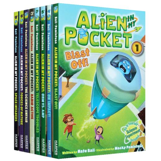口袋里的外星人8册套装 英文原版 儿童初级桥梁章节书 Alien in My Pocket 和外星人的冒险 英文版进口英语启蒙认知书 商品图3