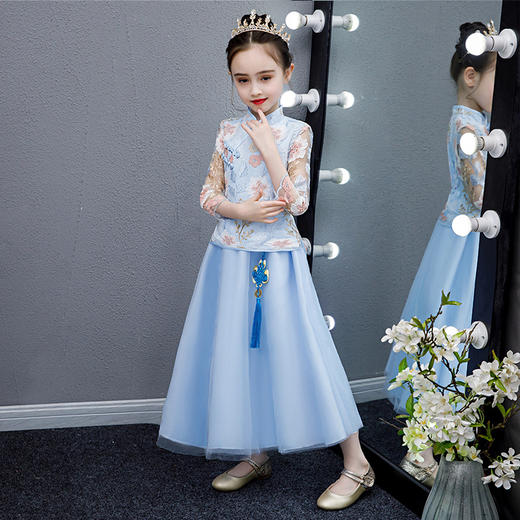 XWN-8850新款中国风超洋气小女孩蓬蓬纱公主裙子 商品图1