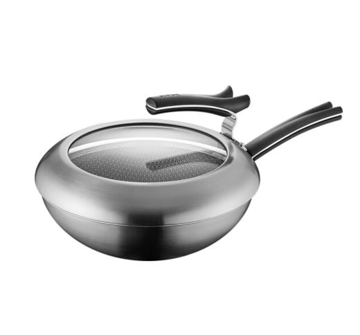 苏泊尔 SUPOR X晶盾CC30JA1 316不锈钢少油烟防粘炒锅30cm可立盖 商品图1