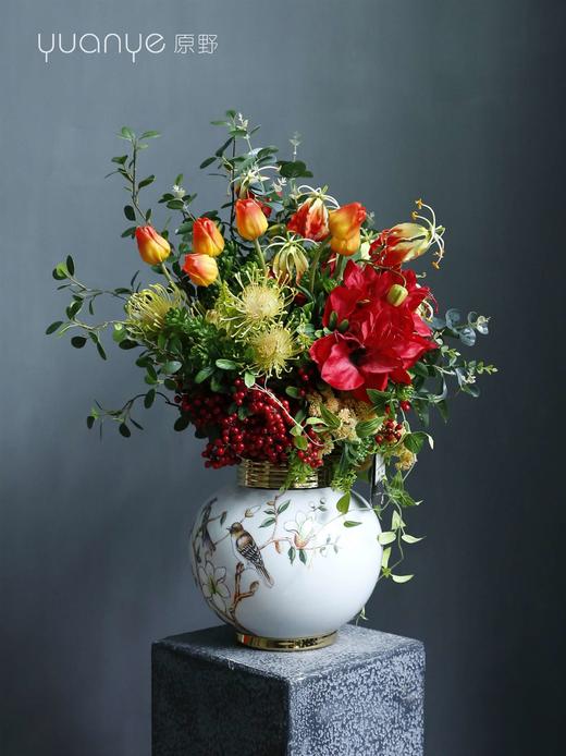 新中式风格禅意仿真花独特摆件高档轻奢玄关台餐桌摆设假花装饰花 商品图2