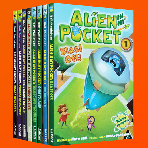 口袋里的外星人8册套装 英文原版 儿童初级桥梁章节书 Alien in My Pocket 和外星人的冒险 英文版进口英语启蒙认知书 商品图2