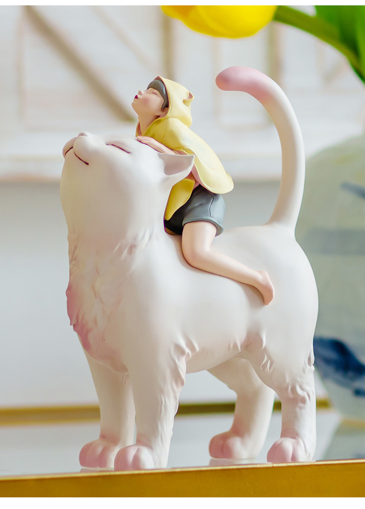 奇居良品白夜童话猫将军北欧家居装饰品样板房摆件创意礼物雕塑