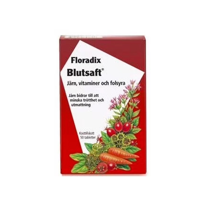 [瑞典]Blutsaft Floradix瑞典铁元50粒.Blutsaft Floradix Järn och vitaminer  50 tabletter