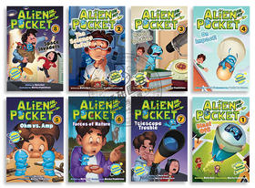 口袋里的外星人8册套装 英文原版 儿童初级桥梁章节书 Alien in My Pocket 和外星人的冒险 英文版进口英语启蒙认知书