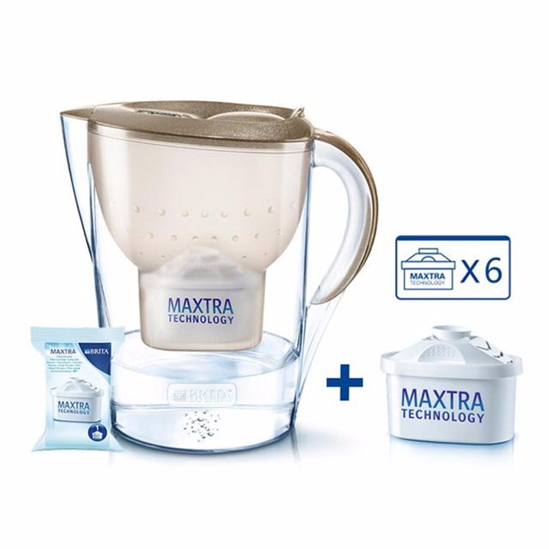 BRITA/碧然德 滤水壶 MARELLA金典星光系列 1壶7芯 璀璨金 3.5L有票JPY带授权招加盟代理