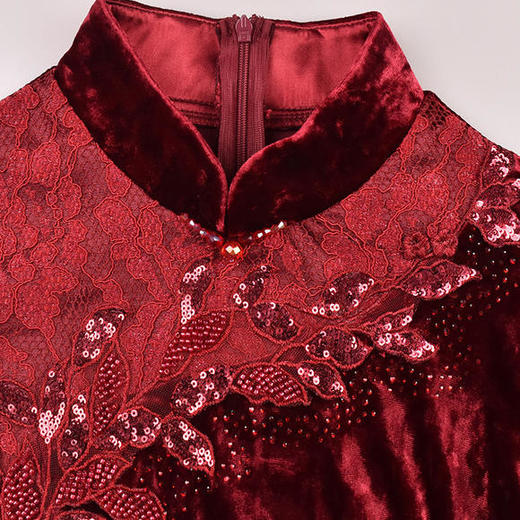 MY-5878秋装新款喜婆婆婚宴丝绒两件套套装 商品图3