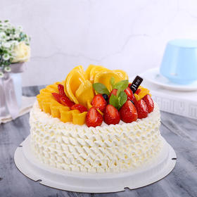 熱帶風情-栗子紅豆藍莓生日蛋糕