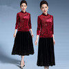 MY-5878秋装新款喜婆婆婚宴丝绒两件套套装 商品缩略图0