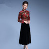 MY-69151新款中老年妈妈丝绒绣花改良旗袍大摆裙 商品缩略图1