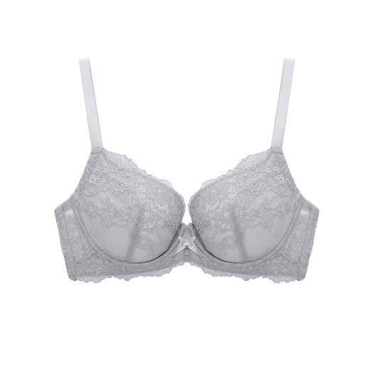 奶糖派告白2 小清新大罩杯经典搭配粉色蕾丝文胸迷雾灰 商品图4