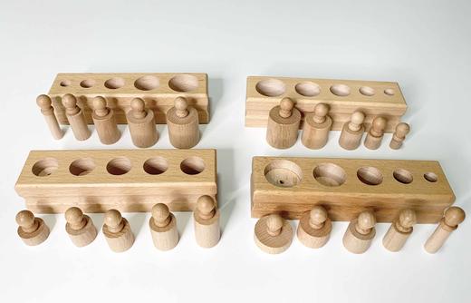 迷你带插座圆柱体 榉木 商品图0