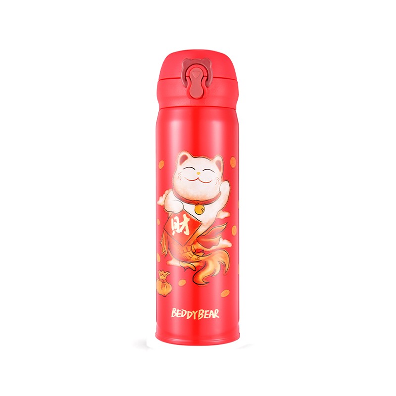 BEDDYBEAR/杯具熊 成人不锈钢保温杯 招财猫 500ML有票JPY带授权招加盟代理