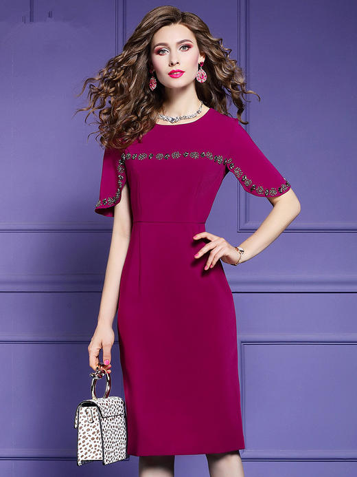 FMY-24665优雅端庄气质修身通勤中长款一步裙 商品图2