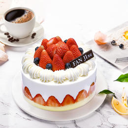 莓莓哒-栗子红豆蓝莓生日蛋糕