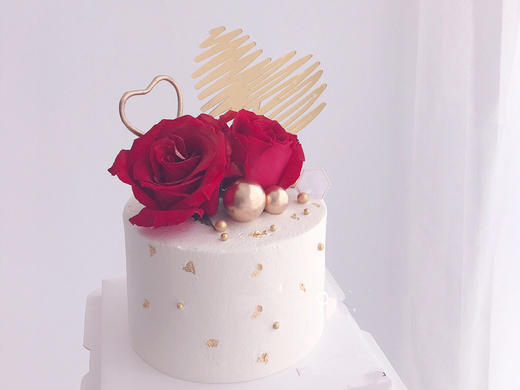 rose 玫瑰爱心告白生日蛋糕