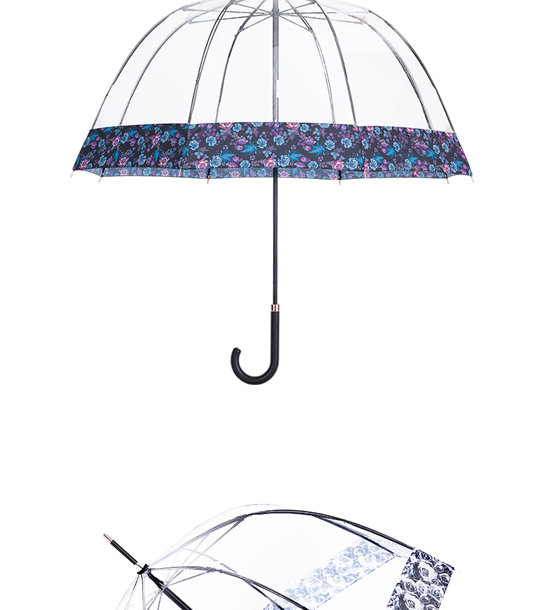 19新品英国进口fulton富尔顿女王御用款透明鸟笼伞长柄雨伞