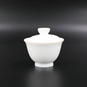 甜白釉盖碗无托款