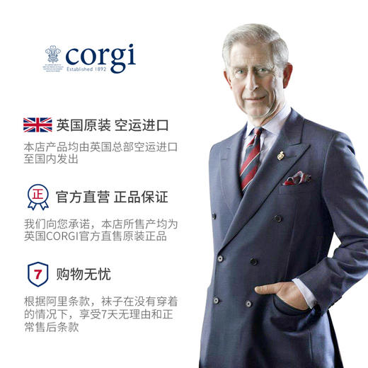 CORGI柯基英国进口男士长袜日系暖色调精梳棉薄款条纹间隔中筒袜JPY带授权招加盟代理 商品图4