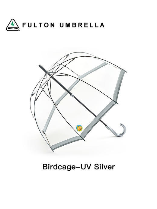 英国FULTON富尔顿女王御用鸟笼伞透明雨伞UV防晒防紫外线长柄伞JPY带授权招加盟代理 商品图1