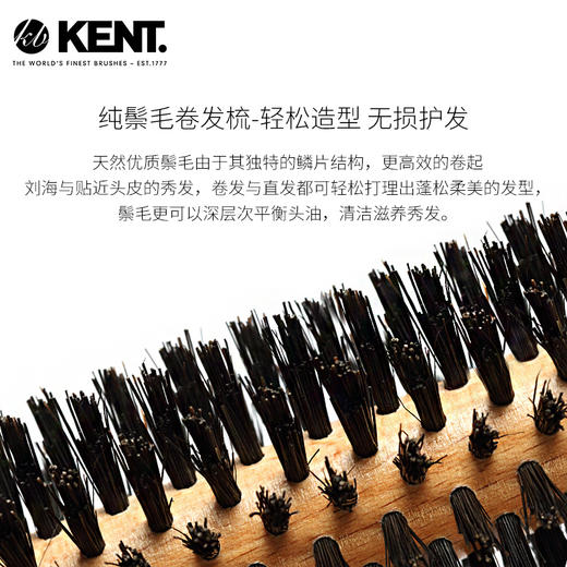 英国kent梳子肯特梳子英国进口猪鬃梳滚梳卷发梳造型梳子美发梳JPY带授权招加盟代理 商品图2