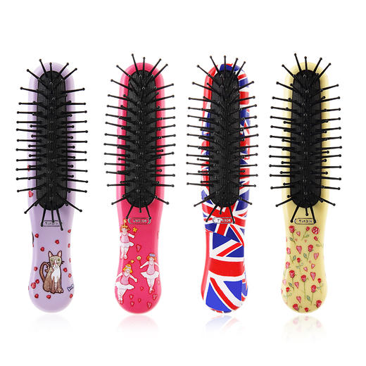 英国kent梳子肯特进口气垫按摩梳顺发小巧便携多彩印花梳子JPY带授权招加盟代理 商品图4