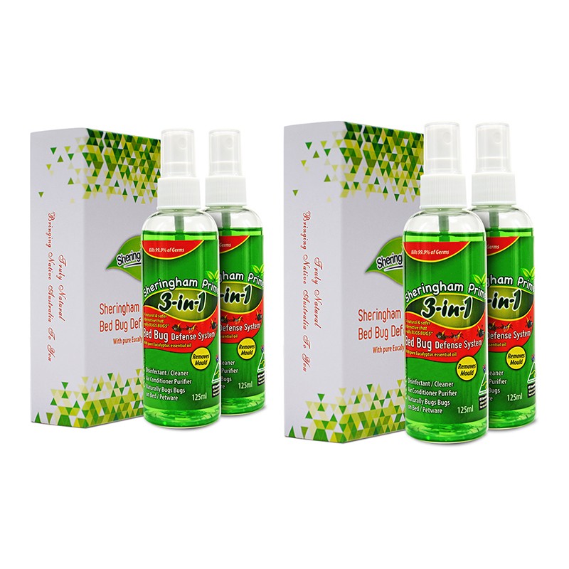 SHERINGHAM PRIME/喜运亨 桉树除螨三合一喷雾2瓶小装套组 125ML*4有票JPY带授权招加盟代理