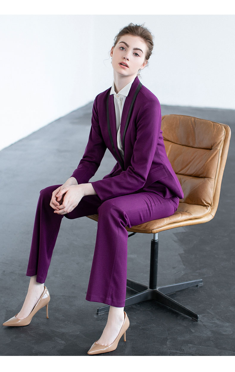 2020秋季新款紫色长袖西装长裤套装px60010pk50010