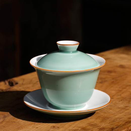 韵香豆青盖碗 商品图1