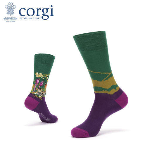 CORGI柯基英国进口男士中筒小腿袜英式场景印花精梳棉薄款长袜JPY带授权招加盟代理 商品图1