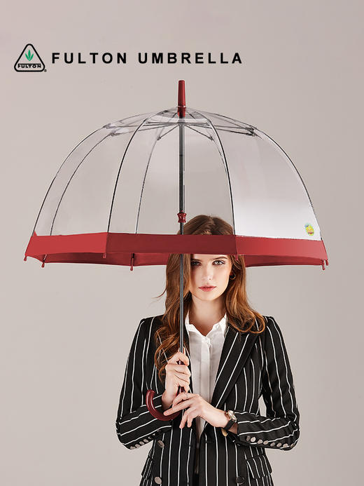 英国FULTON富尔顿女王御用鸟笼伞透明雨伞UV防晒防紫外线长柄伞JPY带授权招加盟代理 商品图0