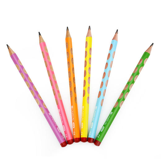 UNISUN 彩色粗杆洞洞铅笔 6支/盒 2盒/套 赠送专用转笔刀2个橡皮2块 商品图1