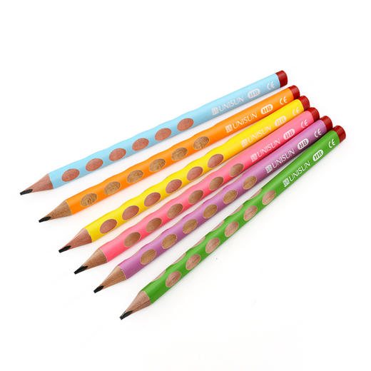 UNISUN 彩色粗杆洞洞铅笔 6支/盒 2盒/套 赠送专用转笔刀2个橡皮2块 商品图2